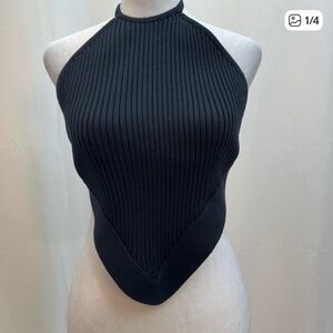 South Moon Under ASTR Black Ribbed Halter top